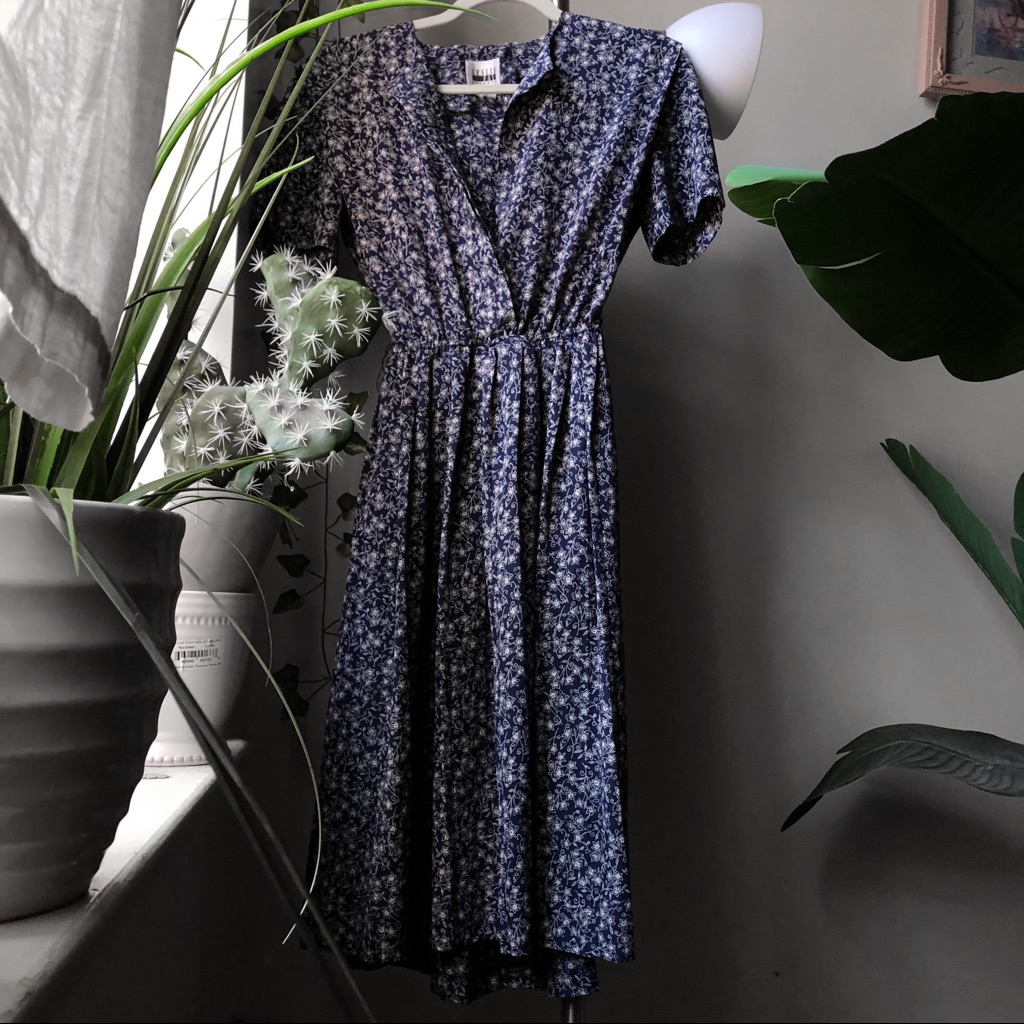 Vintage Short Sleeve Midi Dress